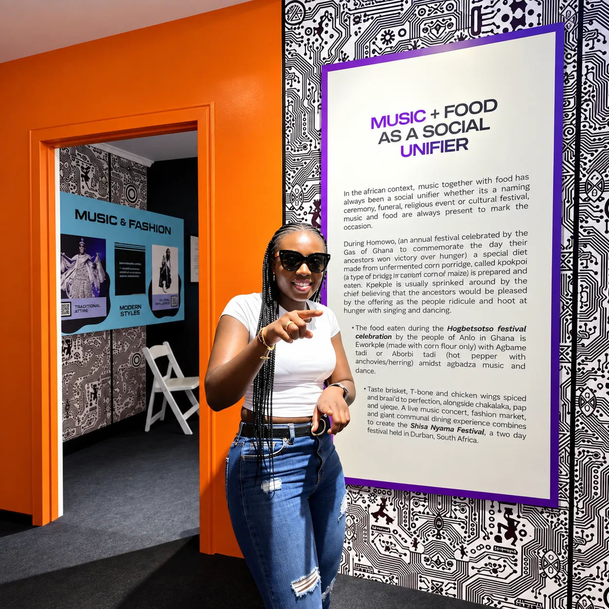 DJ Akuaa at a music and fashion exhibition